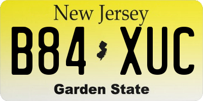 NJ license plate B84XUC