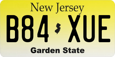 NJ license plate B84XUE