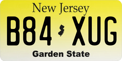 NJ license plate B84XUG