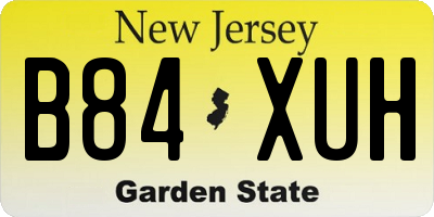 NJ license plate B84XUH