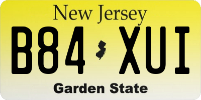 NJ license plate B84XUI