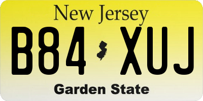 NJ license plate B84XUJ
