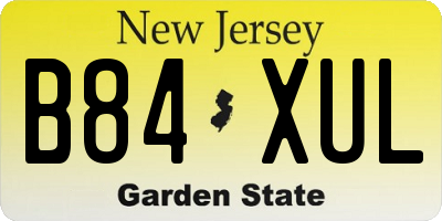 NJ license plate B84XUL