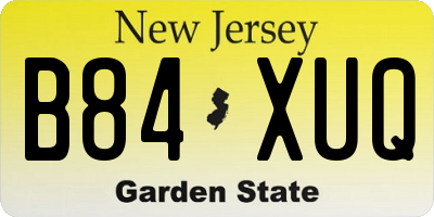 NJ license plate B84XUQ