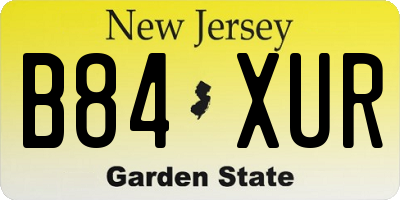 NJ license plate B84XUR