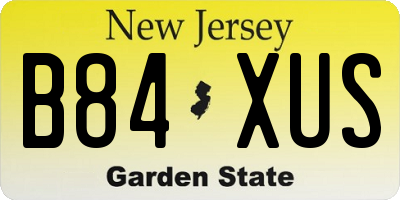 NJ license plate B84XUS