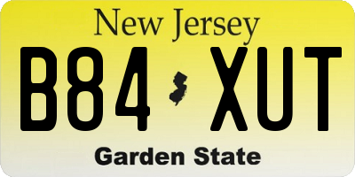 NJ license plate B84XUT