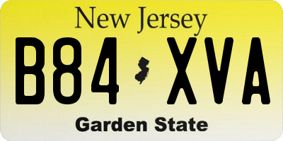 NJ license plate B84XVA
