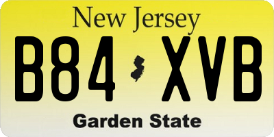 NJ license plate B84XVB