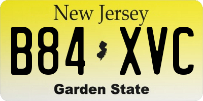 NJ license plate B84XVC