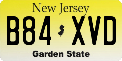 NJ license plate B84XVD
