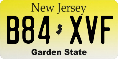 NJ license plate B84XVF