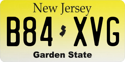 NJ license plate B84XVG