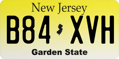 NJ license plate B84XVH