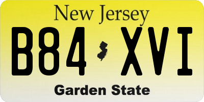 NJ license plate B84XVI