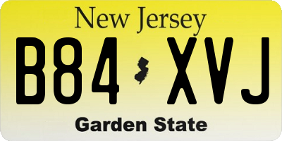 NJ license plate B84XVJ