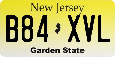NJ license plate B84XVL