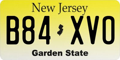 NJ license plate B84XVO