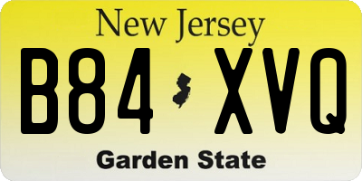 NJ license plate B84XVQ