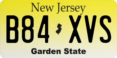 NJ license plate B84XVS