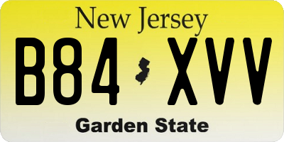 NJ license plate B84XVV