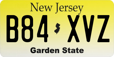 NJ license plate B84XVZ