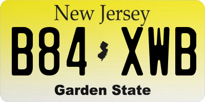 NJ license plate B84XWB