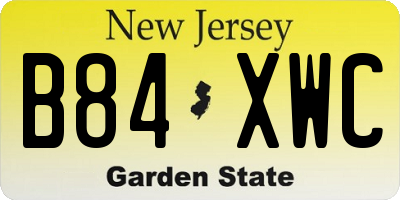 NJ license plate B84XWC