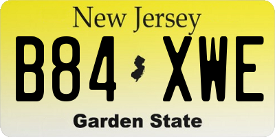 NJ license plate B84XWE
