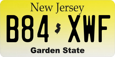 NJ license plate B84XWF