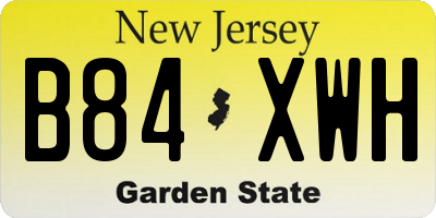 NJ license plate B84XWH