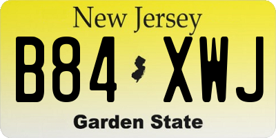 NJ license plate B84XWJ