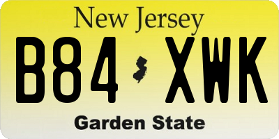 NJ license plate B84XWK