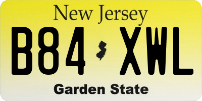 NJ license plate B84XWL