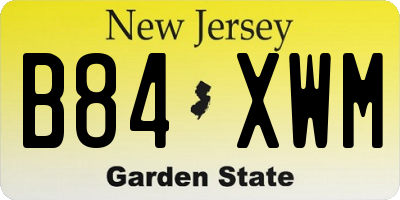 NJ license plate B84XWM