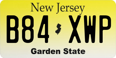 NJ license plate B84XWP