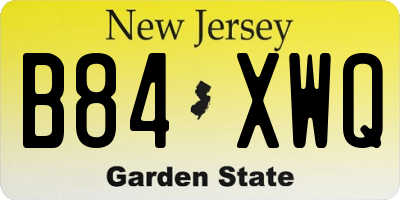 NJ license plate B84XWQ