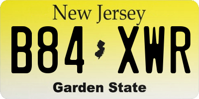 NJ license plate B84XWR