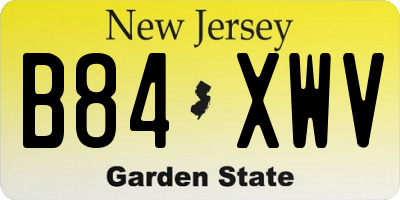 NJ license plate B84XWV