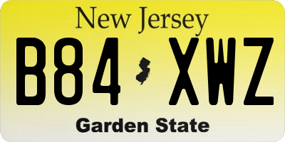 NJ license plate B84XWZ