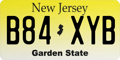 NJ license plate B84XYB