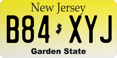 NJ license plate B84XYJ