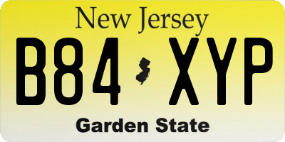 NJ license plate B84XYP