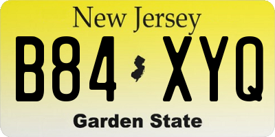 NJ license plate B84XYQ