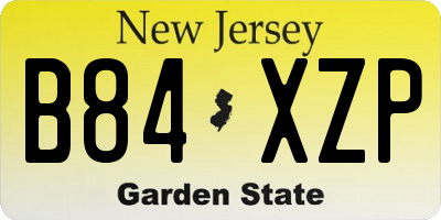 NJ license plate B84XZP