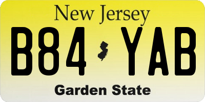 NJ license plate B84YAB