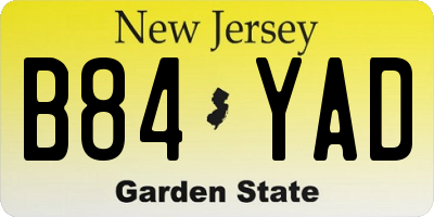NJ license plate B84YAD