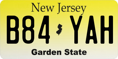 NJ license plate B84YAH