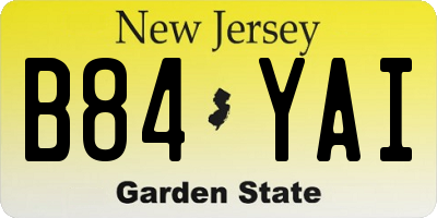 NJ license plate B84YAI