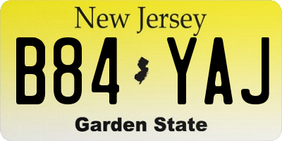 NJ license plate B84YAJ